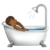 🛀🏾 person taking bath: medium-dark skin tone display on Samsung